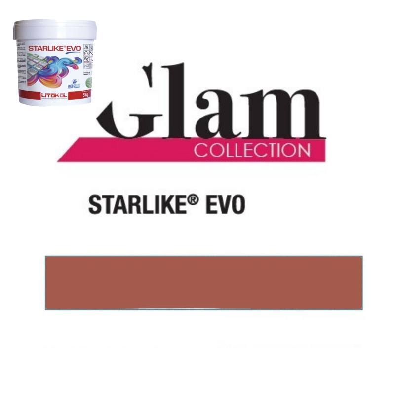 Litokol STARLIKE EVO 580 ROSSO MATTONE arancione terracotta adesivo in resina epossidica per giunti secchio da 2,5 kg