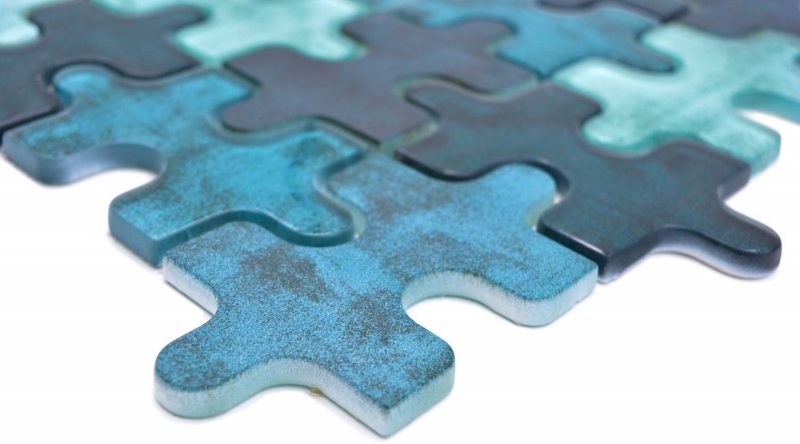 Mosaico dipinto a mano tessere di vetro mosaico combi puzzle mix turchese blu cucina splashback bagno MOS88-PT03_m