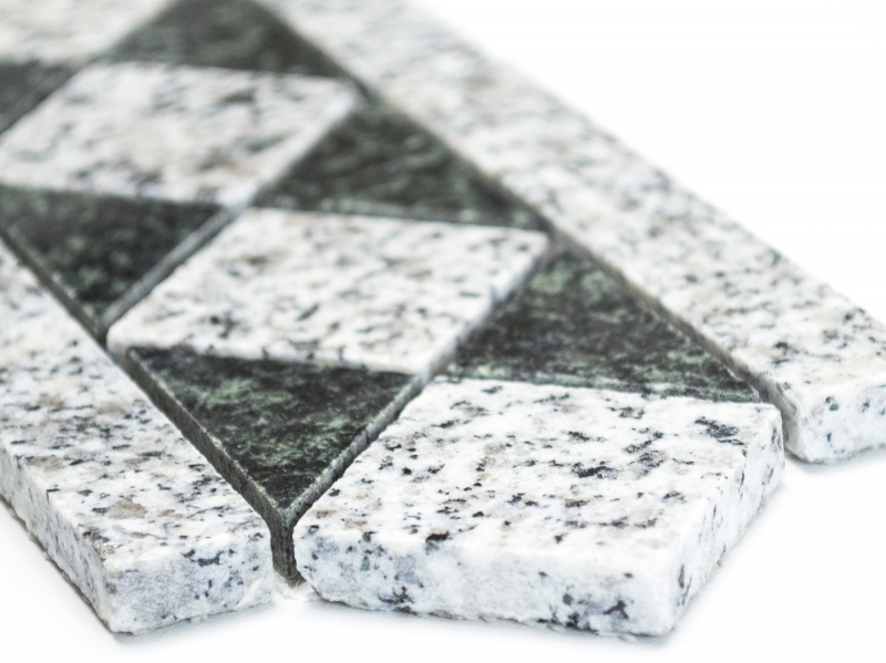Bordo a mosaico Borde Padang pietra naturale grigio nero 8x20 cm Articolo 860/BT