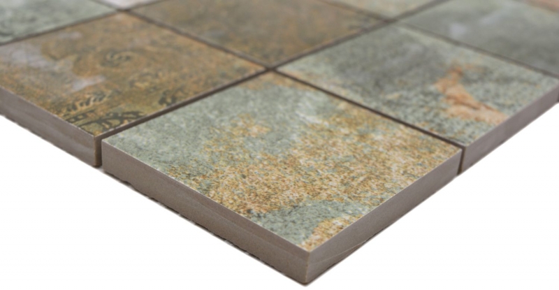 Mosaico ceramico gres porcellanato beige marrone grigio verde opaco parete pavimento cucina bagno doccia MOS16-71CB