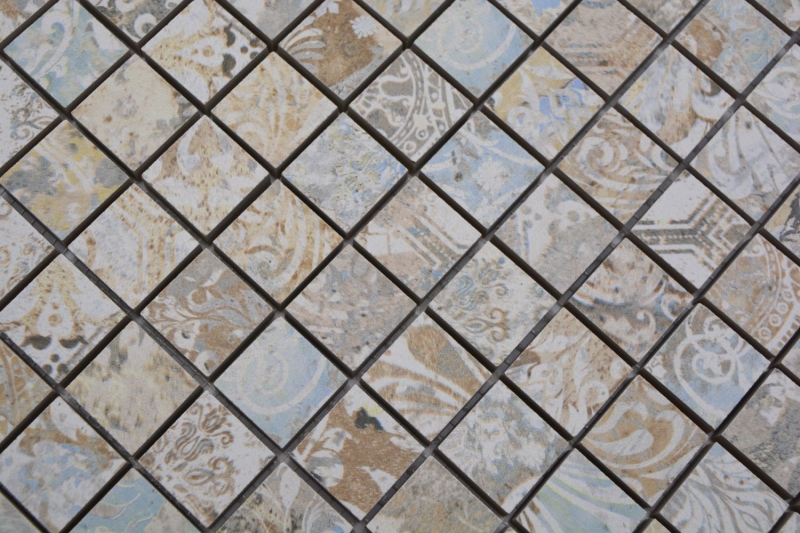 Mosaico ceramico gres porcellanato multicolore opaco parete pavimento cucina bagno doccia MOS18-25CS