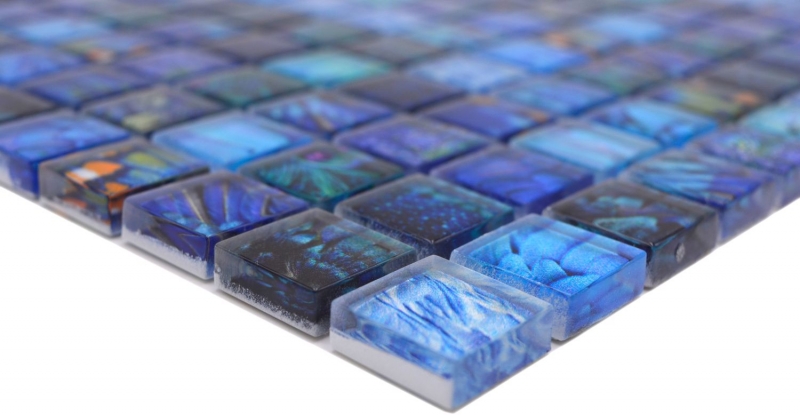 Mosaico di vetro piastrelle blu lucido Bird parete cucina bagno doccia MOS68-WL74