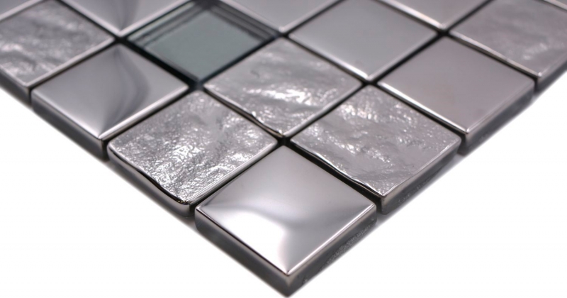 Mosaico di vetro mosaico piastrelle placcato argento metallo cucina backsplash piastrelle MOS88-XCB5