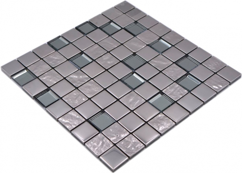 Mosaico di vetro mosaico piastrelle placcato argento metallo cucina backsplash piastrelle MOS88-XCB5