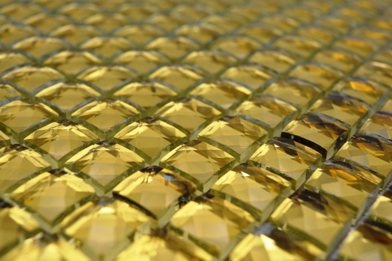 Piastrella diamante mosaico oro lucido parete cucina bagno doccia MOS130-GO821