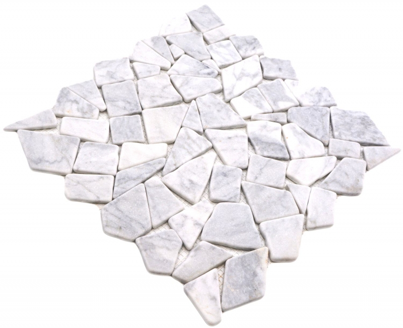 Pietra naturale mosaico di marmo bianco carrara look opaco parete pavimento cucina bagno doccia MOS44-30-2030