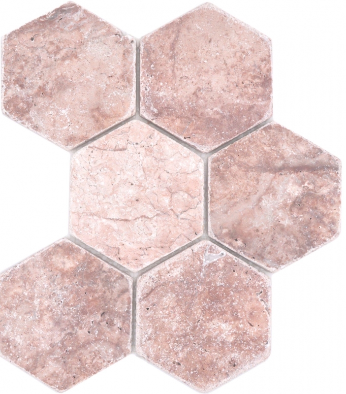 Piastrelle di pietra naturale mosaico terrazzo travertino rosso opaco parete pavimento cucina bagno doccia MOS42-HX145