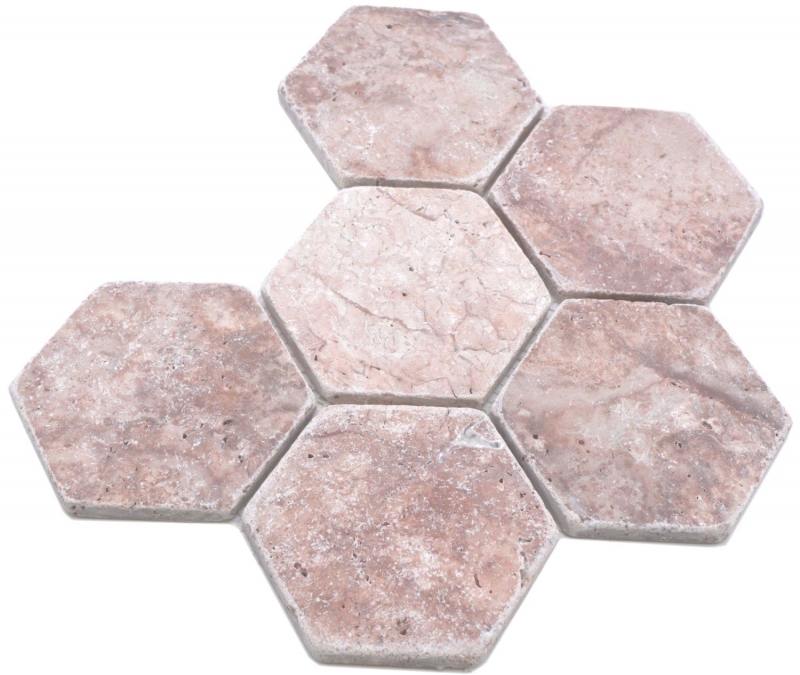 Piastrelle di pietra naturale mosaico terrazzo travertino rosso opaco parete pavimento cucina bagno doccia MOS42-HX145