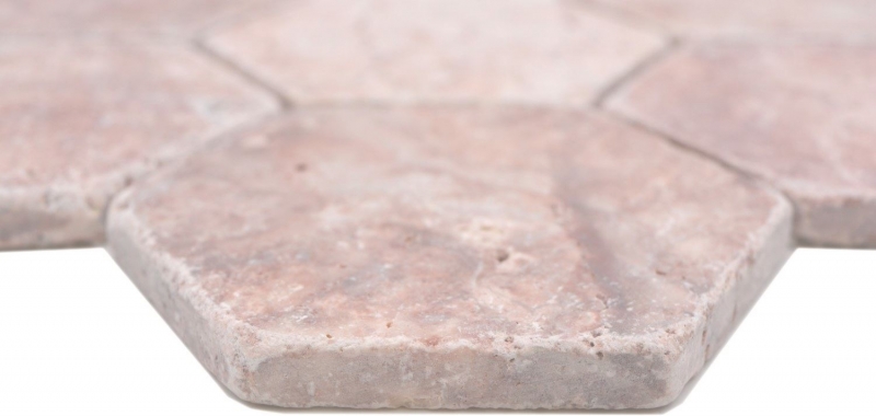 Piastrelle di pietra naturale mosaico terrazzo travertino rosso opaco parete pavimento cucina bagno doccia MOS42-HX145