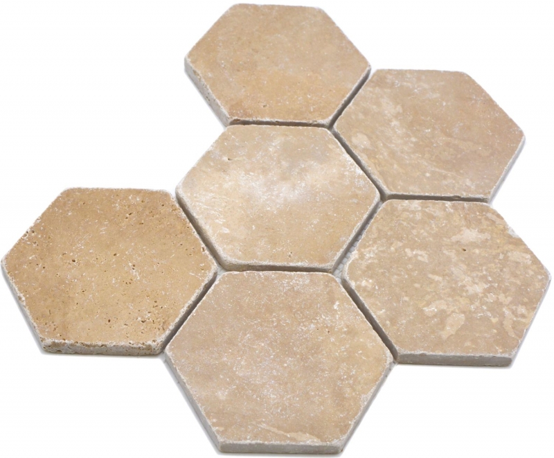 Piastrelle mosaico pietra naturale terrazza travertino noce opaco parete pavimento cucina bagno doccia MOS42-HX144