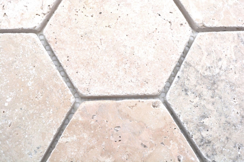 Piastrelle mosaico pietra naturale terrazza travertino beige opaco parete pavimento cucina bagno doccia MOS42-HX146