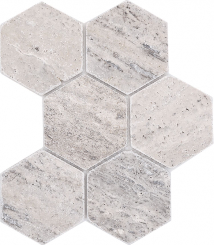 Piastrelle di pietra naturale mosaico terrazzo travertino bianco grigio opaco parete pavimento cucina bagno doccia MOS42-HX147