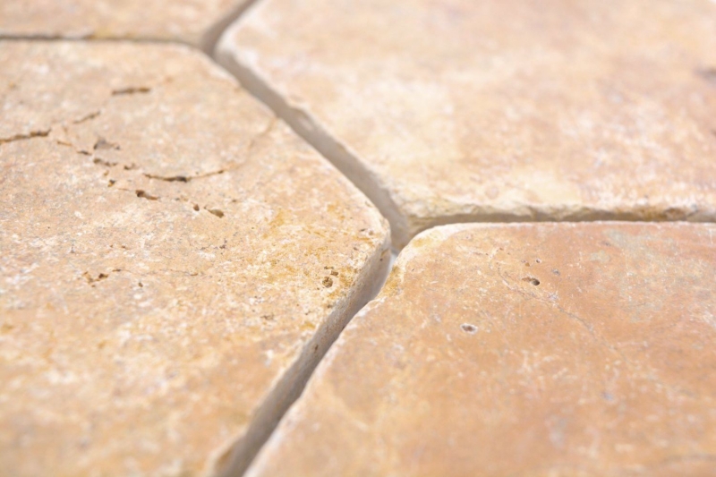 Piastrelle di pietra naturale mosaico terrazza travertino giallo oro opaco parete pavimento cucina bagno doccia MOS42-HX151