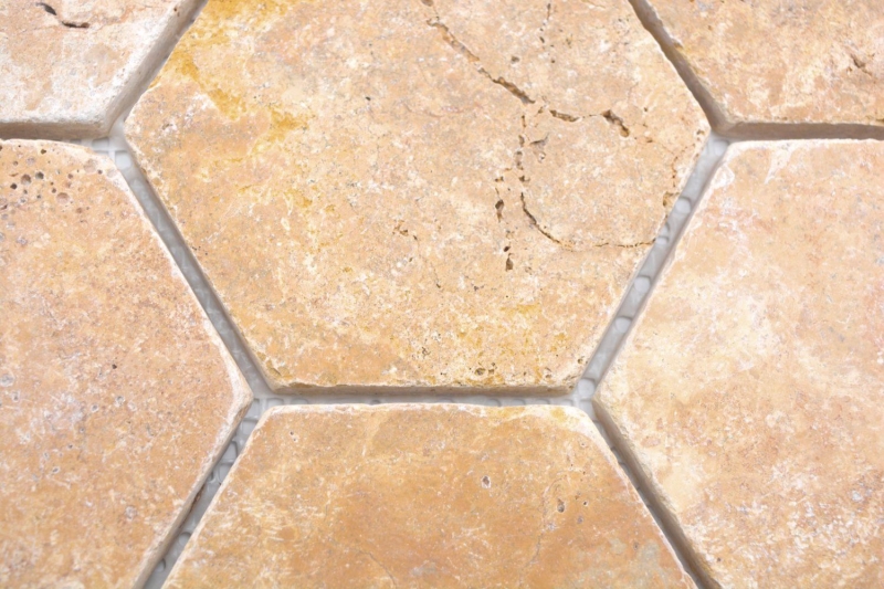 Piastrelle di pietra naturale mosaico terrazza travertino giallo oro opaco parete pavimento cucina bagno doccia MOS42-HX151
