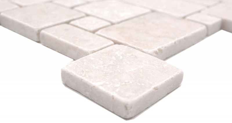 Piastrelle mosaico pietra naturale marmo avorio opaco parete pavimento cucina bagno doccia MOS40-FP41