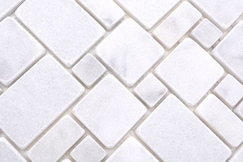 Piastrelle di pietra naturale mosaico marmo bianco opaco parete pavimento cucina bagno doccia MOS40-FP42