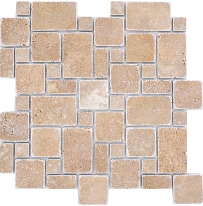 Piastrelle mosaico pietra naturale terrazza travertino noce opaco parete pavimento cucina bagno doccia MOS40-FP44