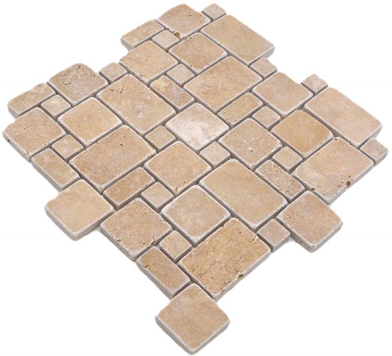 Piastrelle mosaico pietra naturale terrazza travertino noce opaco parete pavimento cucina bagno doccia MOS40-FP44