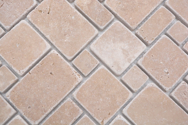 Piastrelle mosaico pietra naturale terrazza travertino noce opaco parete pavimento cucina bagno doccia MOS40-FP44