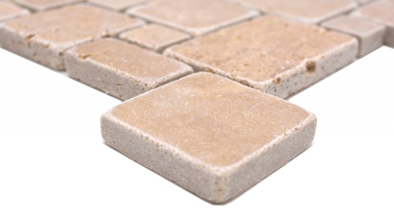 Piastrelle mosaico pietra naturale terrazza travertino noce opaco parete pavimento cucina bagno doccia MOS40-FP44