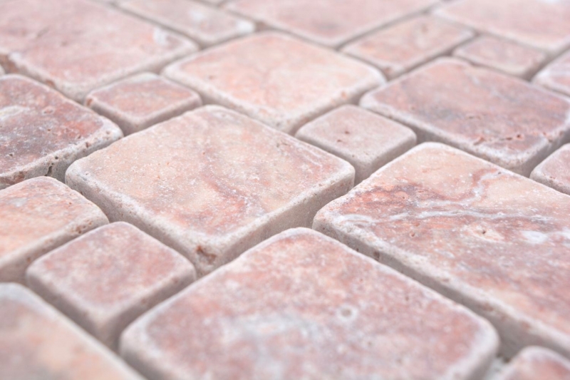 Piastrelle di pietra naturale mosaico terrazza travertino rosso opaco parete pavimento cucina bagno doccia MOS40-FP45