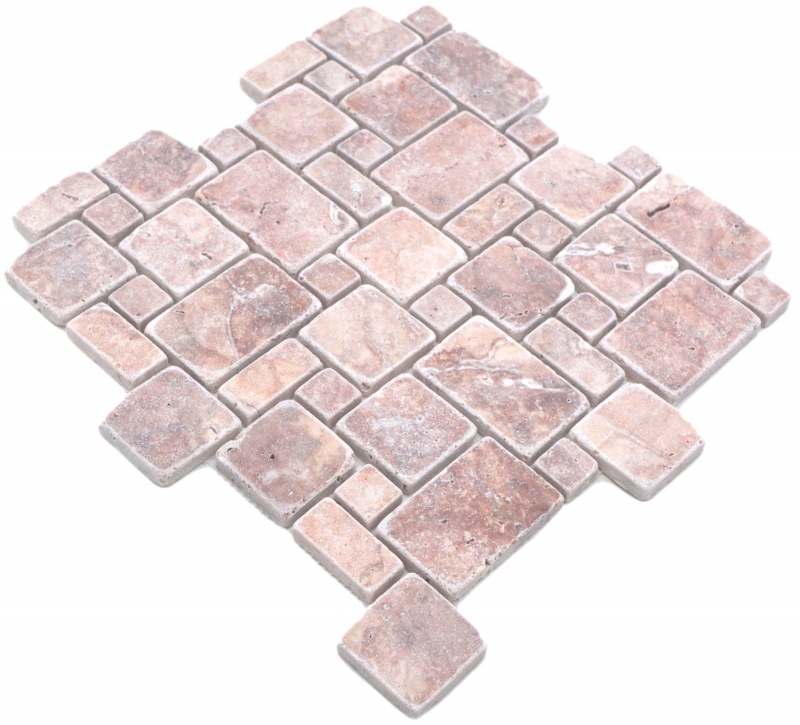 Piastrelle di pietra naturale mosaico terrazza travertino rosso opaco parete pavimento cucina bagno doccia MOS40-FP45