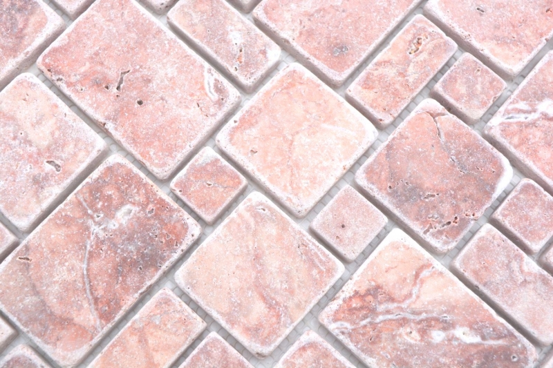 Piastrelle di pietra naturale mosaico terrazza travertino rosso opaco parete pavimento cucina bagno doccia MOS40-FP45