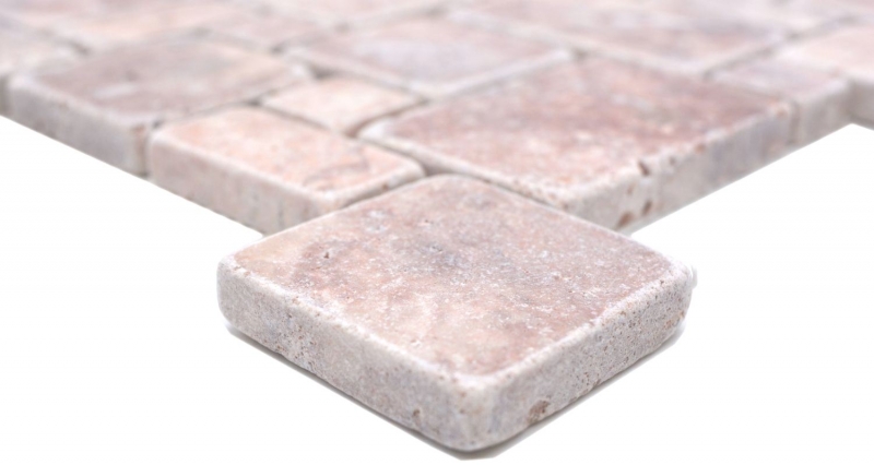 Piastrelle di pietra naturale mosaico terrazza travertino rosso opaco parete pavimento cucina bagno doccia MOS40-FP45
