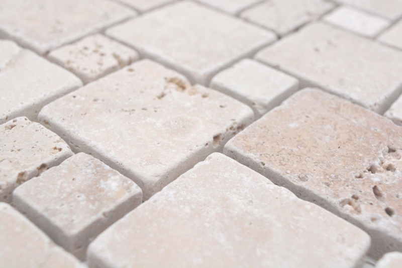 Piastrelle mosaico pietra naturale terrazza travertino beige opaco parete pavimento cucina bagno doccia MOS40-FP46