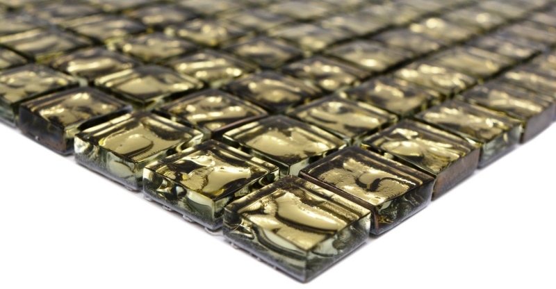 Mosaico di vetro con tessere doro Rivestimento per pareti Mosaico per pareti Bagno Cucina MOS78-8GO3_f