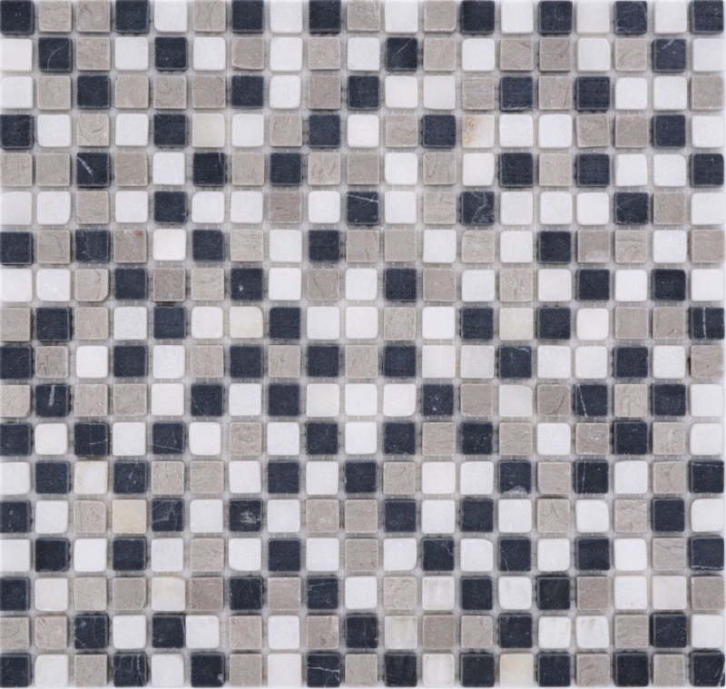 Pietra naturale mosaico marmo beige grigio nero opaco parete pavimento cucina bagno doccia MOS38-15-1125_f