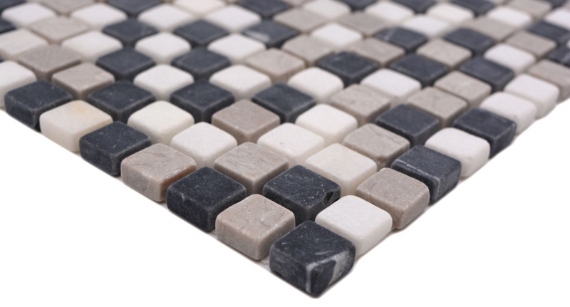 Pietra naturale mosaico marmo beige grigio nero opaco parete pavimento cucina bagno doccia MOS38-15-1125_f