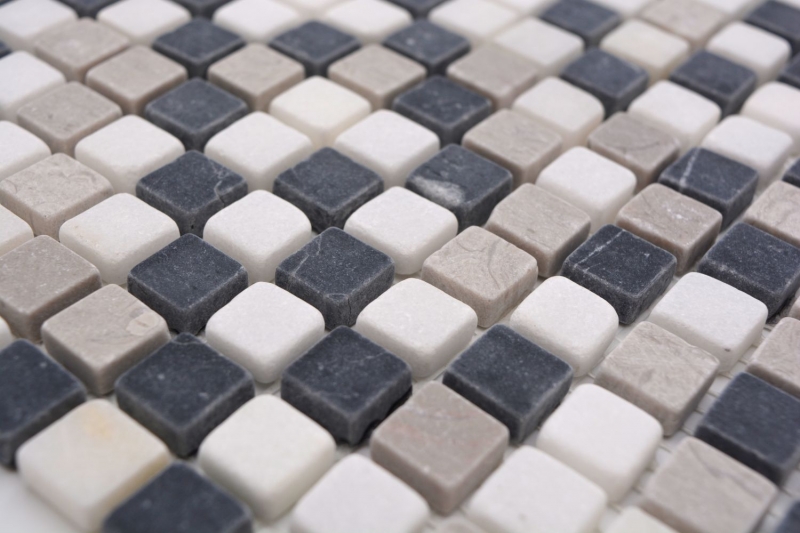 Pietra naturale mosaico marmo beige grigio nero opaco parete pavimento cucina bagno doccia MOS38-15-1125_f