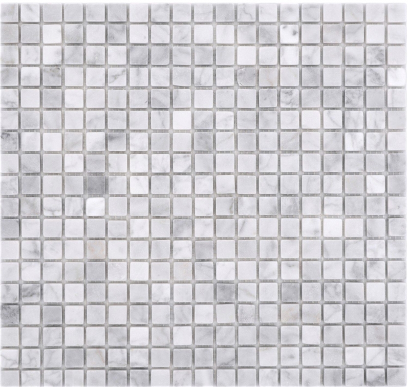 Pietra naturale mosaico di marmo bianco carrara look opaco parete pavimento cucina bagno doccia MOS38-15-2000_f