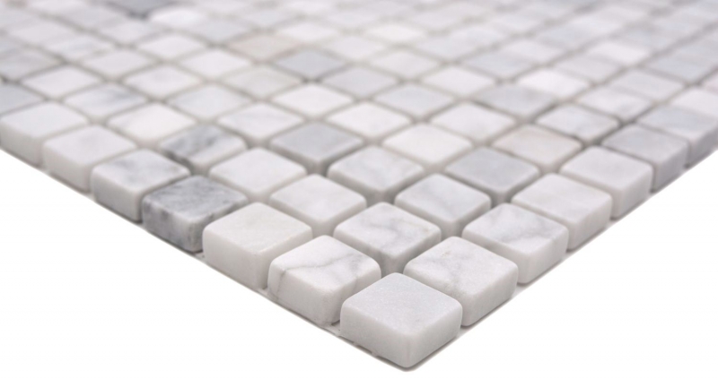 Pietra naturale mosaico di marmo bianco carrara look opaco parete pavimento cucina bagno doccia MOS38-15-2000_f