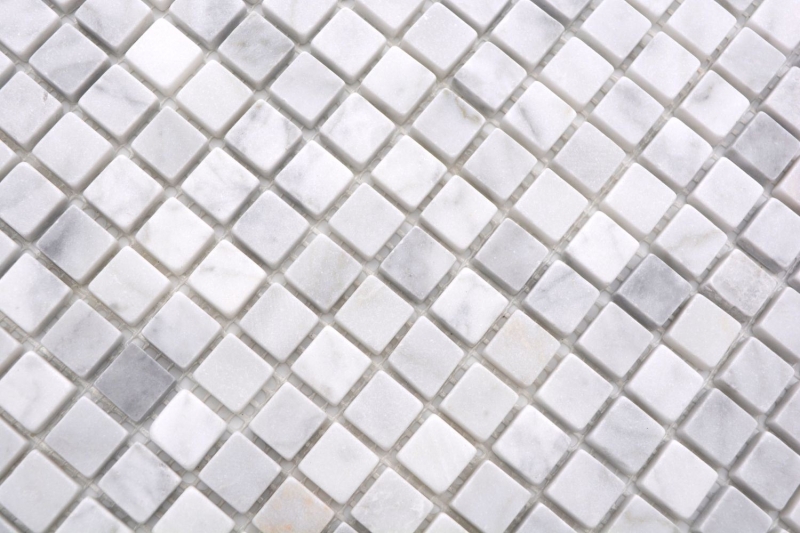 Pietra naturale mosaico di marmo bianco carrara look opaco parete pavimento cucina bagno doccia MOS38-15-2000_f