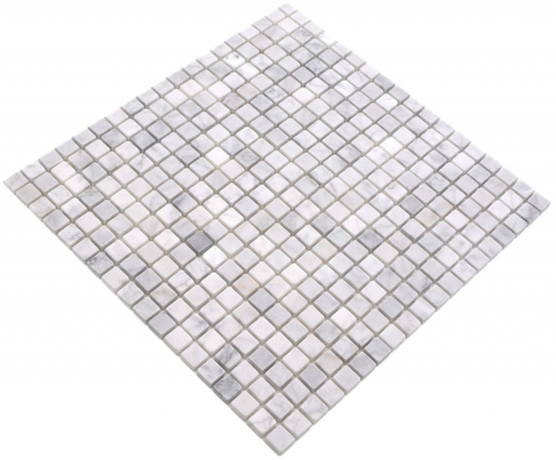 Pietra naturale mosaico di marmo bianco carrara look opaco parete pavimento cucina bagno doccia MOS38-15-2000_f