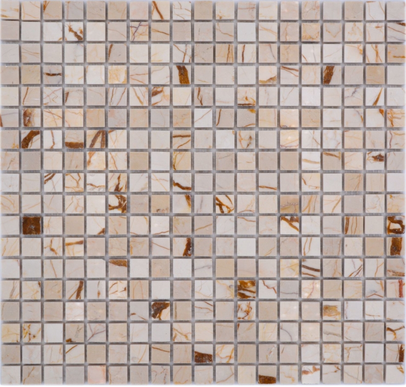 Mosaico in pietra naturale marmo dorato crema lucido parete pavimento cucina bagno doccia MOS38-15-2807_f