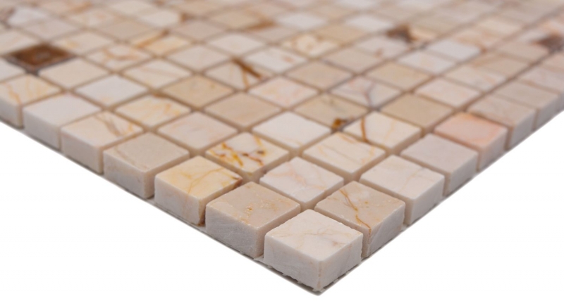 Mosaico in pietra naturale marmo dorato crema lucido parete pavimento cucina bagno doccia MOS38-15-2807_f