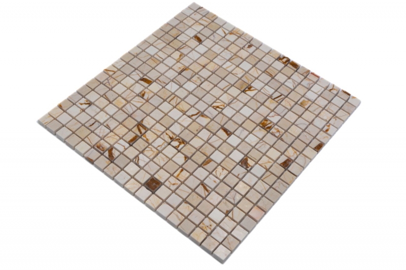 Mosaico in pietra naturale marmo dorato crema lucido parete pavimento cucina bagno doccia MOS38-15-2807_f