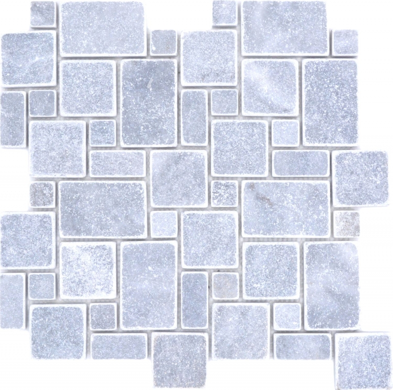 Piastrelle di pietra naturale mosaico marmo grigio chiaro opaco parete pavimento cucina bagno doccia MOS40-FP40_f
