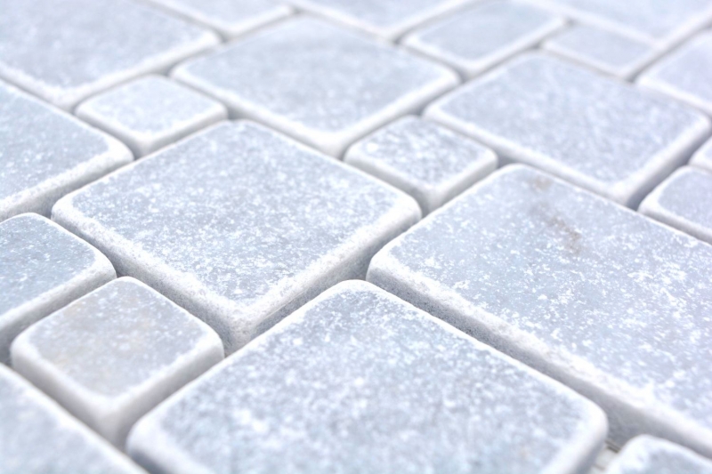 Piastrelle di pietra naturale mosaico marmo grigio chiaro opaco parete pavimento cucina bagno doccia MOS40-FP40_f