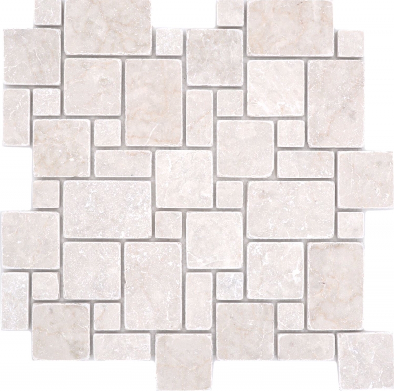 Piastrelle mosaico pietra naturale marmo avorio opaco parete pavimento cucina bagno doccia MOS40-FP41_f