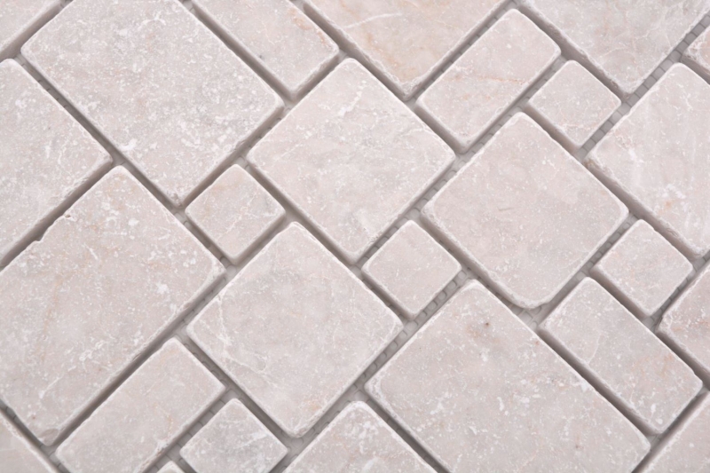 Piastrelle mosaico pietra naturale marmo avorio opaco parete pavimento cucina bagno doccia MOS40-FP41_f