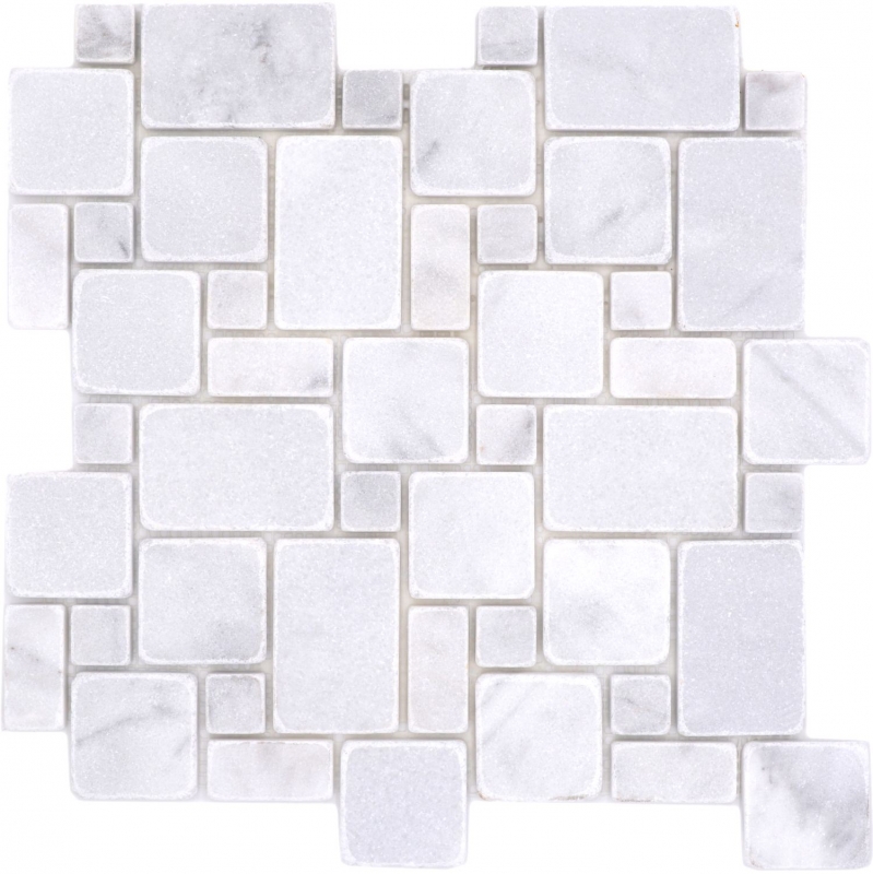 Piastrelle di pietra naturale mosaico marmo bianco opaco parete pavimento cucina bagno doccia MOS40-FP42_f