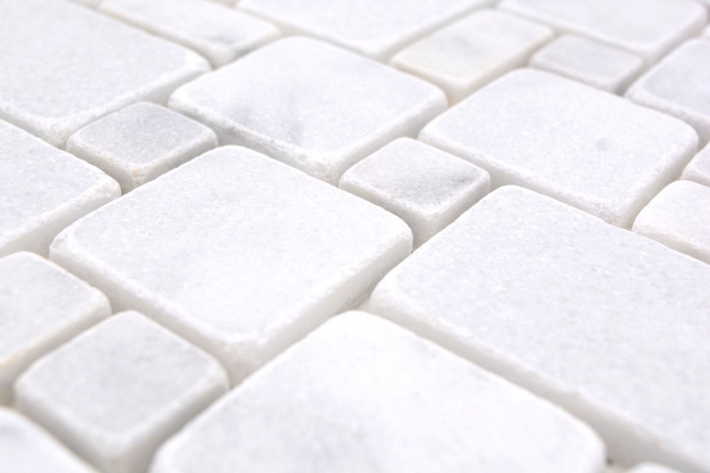 Piastrelle di pietra naturale mosaico marmo bianco opaco parete pavimento cucina bagno doccia MOS40-FP42_f