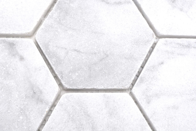 Piastrelle di pietra naturale mosaico marmo bianco opaco parete pavimento cucina bagno doccia MOS42-HX142_f