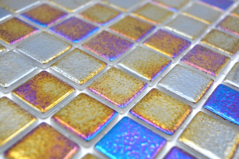 Mosaico piscina mosaico piscina mosaico vetro nero multicolore iridescente parete pavimento cucina bagno doccia MOS220-P55256_f
