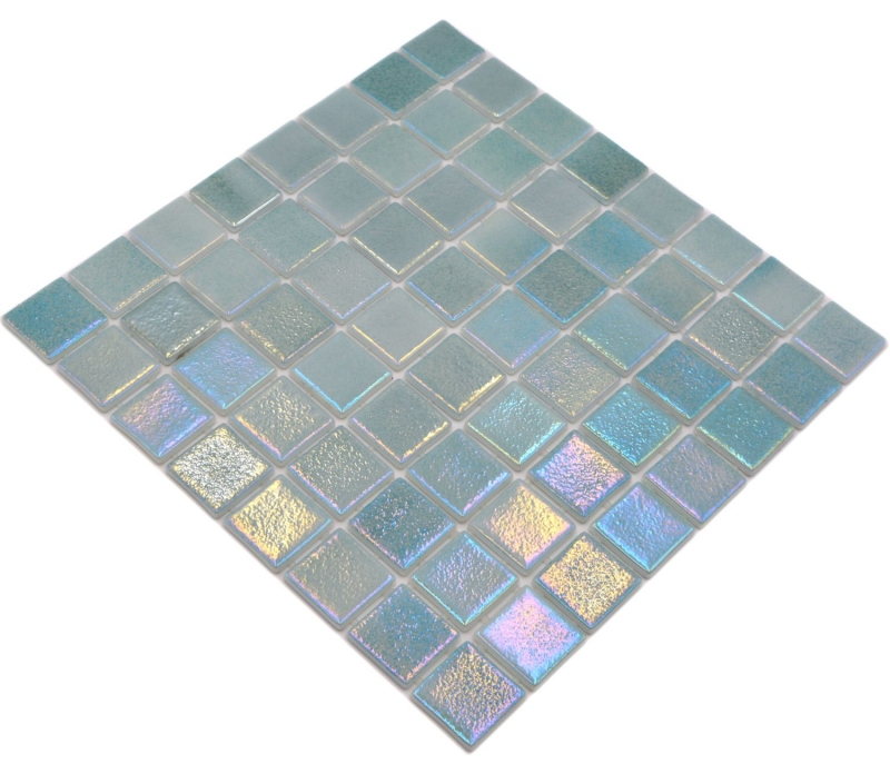 Mosaico piscina mosaico piscina mosaico vetro verde pastello iridescente multicolore lucido parete pavimento cucina bagno doccia MOS220-P55383_f