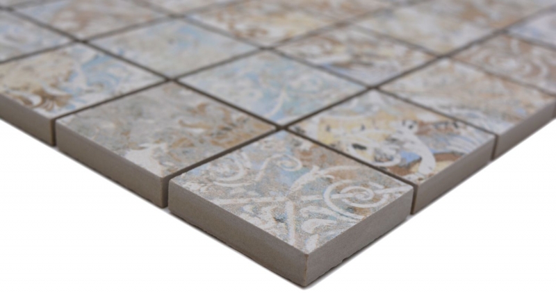 Mosaico ceramico dipinto a mano in gres porcellanato multicolore opaco parete pavimento cucina bagno doccia MOS14-47CS_m